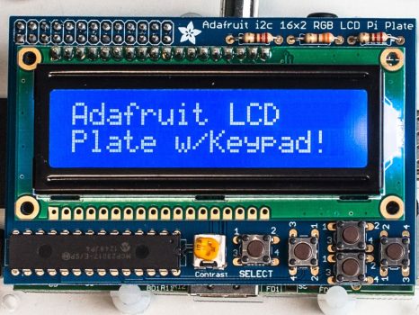 Raspberry PI kijelző kék/fehér 16x2 LCD + billentyűzet KIT i2c interfésszel