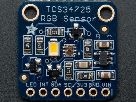 RGB színérzékelő (TCS34725) infravörös szűrővel és fehér LED-del