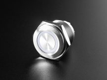   Fém nyomógomb világító RGB LED gyűrűvel - Vízálló 16mm 6V RGB