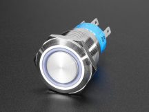   Fém nyomógomb világító RGB LED gyűrűvel - Vízálló 19mm 6V RGB