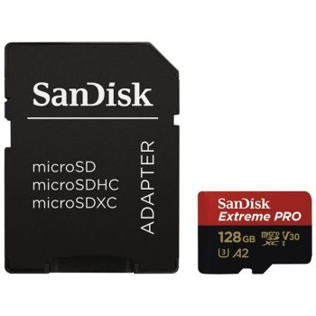 SANDISK MICROSDXC EXTREME PRO KÁRTYA 128GB, 170MB/S C10, V30, UHS-I, U3, A2