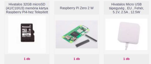 Raspberry Pi Zero 2 W + 32GB microSD + Hivatalos microUSB tápegység