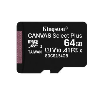 KINGSTON 64GB micSDHC Canvas Select Plus 100R A1 C10 - Telepített rendszerrel PI5-höz