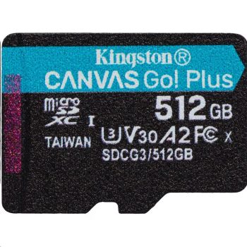 KINGSTON 512GB micSDHC Canvas Go! Plus 170R A2 C10 - Telepített rendszerrel PI5-höz