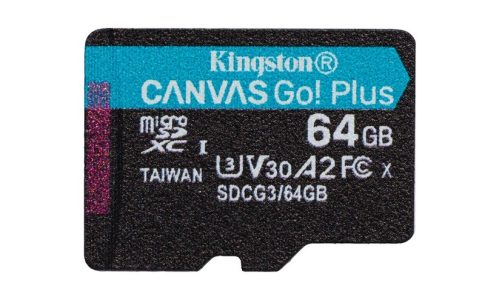 KINGSTON 64GB micSDHC Canvas Go! Plus 170R A2 C10 - Telepített rendszerrel PI5-höz