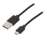 USB (A) - microUSB (B) kábel - 1m fekete