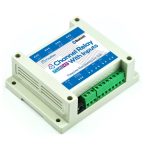   TSIR04B 4 csatornás Bluetooth relémodul 12V - DS18B20 támogatással - 4 kimenet + 4 optikailag leválasztott bemenet  DIN Házban