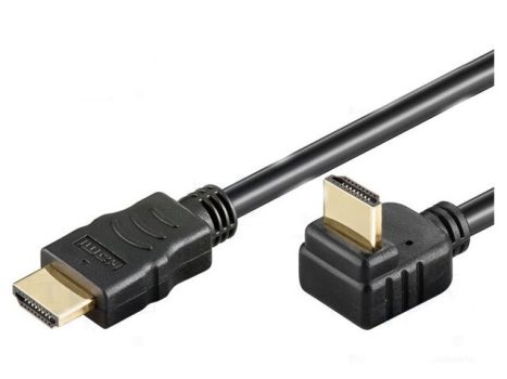 HDMI kábel aranyozott csatlakozással - HDMI 1.4 HDMI dugó HDMI dugó 270° 2m fekete