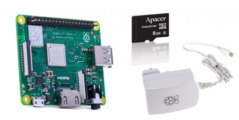 Raspberry PI3 A+ / 5.1V 2.A Hivatalos táp / 8GB Industrial SD