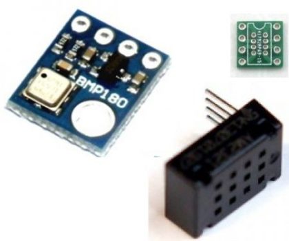 AM2321 + BMP180 Hőmérséklet / páratartalom és Hőmérséklet / légnyomás mérő szenzorok - I2C interfész