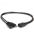 Dual USB-microUSB tápegység kábel 25cm
