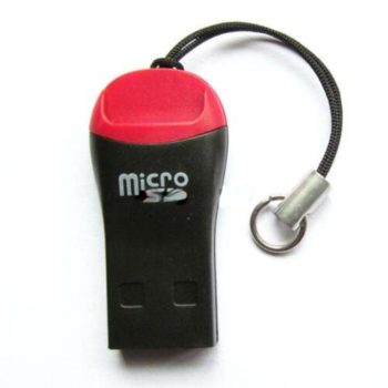 USB 2.0 MicroSD kártyaolvasó / író - fekete/piros