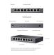 TP-LINK Switch 8x1000Mbps(8xPOE+) Fémházas (Omada), DS108GP