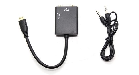 miniHDMI-VGA átalakító kábel audio csatlakozással
