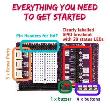 Maker Hat Base - HAT & GPIO Extension for Raspberry Pi 400 Maker Hat Base - HAT & GPIO Extension for Raspberry Pi 400