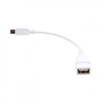 OTG kábel, USB 2.0, mikro B dugó/A hüvely, 10 cm - fehér