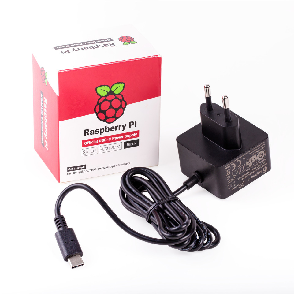 Hivatalos 5.1V 3A USB-C tápegység Raspberry PI-4B-hez - Fekete