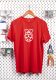 Piros pamut póló Raspberry PI logóval - S méret