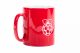 Kerámia bögre - Piros, Raspberry logóval, ajándék teával