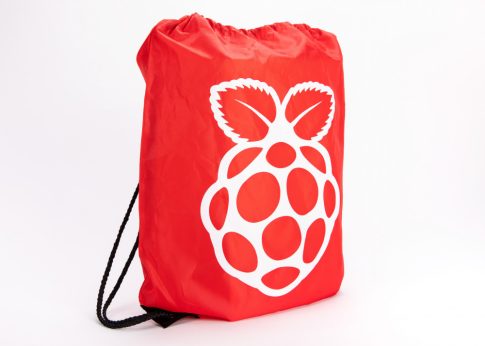 Zsinóros Hátizsák - Piros, Raspberry PI logóval, kb. 10L