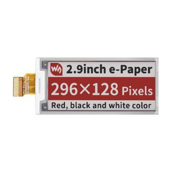 2,9inch e-Paper E-Ink kijelző, 296×128 pixel, piros / fekete / fehér három színű, SPI interfész, PCB nélkül