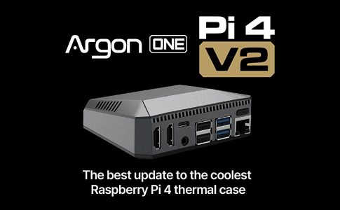 Argon ONE v2 - Prémium Aluminum ház Raspberry Pi 4-hez , biztonsági Ki- és Bekapcsoló gombbal, aktív hűtéssel, IR vevővel