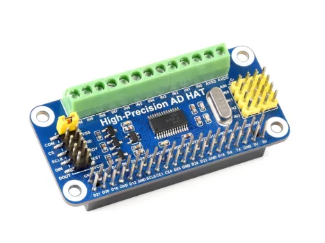 Nagy pontosságú AD HAT Raspberry Pi-hez, ADS1263 10 csatornás 32 bites ADC