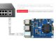 Power over Ethernet (PoE) HAT Raspberry Pi 3B+/4B-hez - 802.3af/at kompatibilis , extra alaplapi 5V USB-A és 12V kimenettel