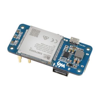 SIM7600G-H 4G HAT Raspberry Pi-hez, LTE Cat-4 4G / 3G / 2G, GNSS helymeghatározás, Globális sáv
