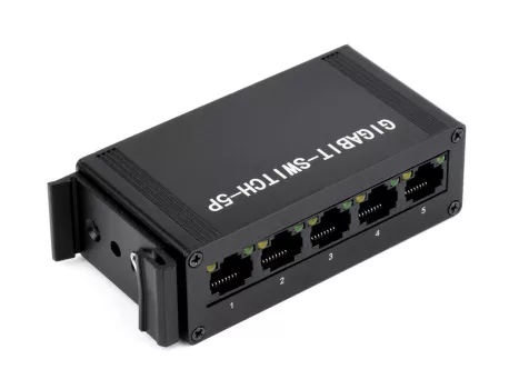 Industrial 5P Gigabit Ethernet Switch, Full-Duplex 10/100/1000M, DIN Rail Mount