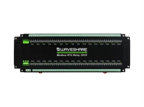 Modbus RTU 32 csatornás relémodul, RS485 interfész, többszörös leválasztó védelmi áramkörökkel Modbus RTU 32 csatornás relémodul, RS485 interfész, többszörös leválasztó védelmi áramkörökkel