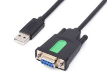   Ipari USB – RS232 soros adapterkábel, A típusú USB – DB9 aljzat port, eredeti FT232RL chip, kábel hossza 1,5 m