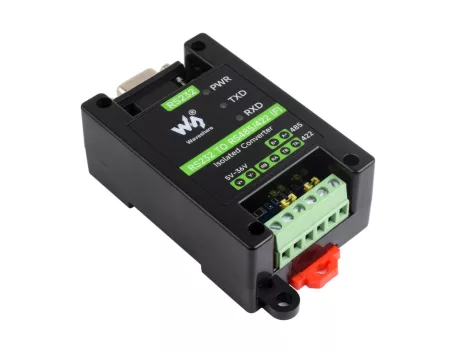 RS232-RS485/422 konverter, izolált , beépített eredeti SP3232EEN és SP485EEN chipek, opciók RS232 DB9 dugaszoló / aljzathoz