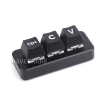   Ctrl C/V gyorsbillentyű-billentyűzet programozóknak, 3 gombos, RP2040 chip, CNC mart fém ház, gumitalp a stabilitásért, konfigurálható RGB LEDek