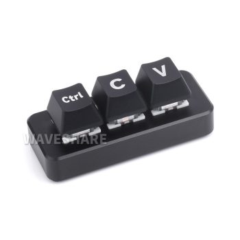 Ctrl C/V gyorsbillentyű-billentyűzet programozóknak, 3 gombos, RP2040 chip, CNC mart fém ház, gumitalp a stabilitásért, konfigurálható RGB LEDek