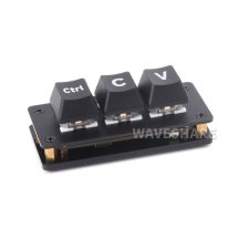   Ctrl C/V gyorsbillentyű-billentyűzet programozóknak, 3 gombos, RP2040 chip, akril ház, gumitalp a stabilitásért, konfigurálható RGB LEDek