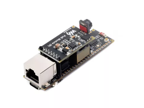 ESP32-S3 ETH fejlesztőkártya, PoE 10/100Mbps RJ45 Ethernet port, Wi-Fi és Bluetooth támogatás, 240MHz kétmagos processzor, OV5640 camera modullal