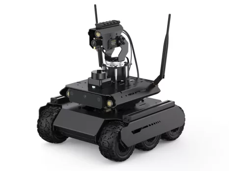 UGV Rover ROS 2 Open-source 6 Wheels 4WD AI Robot For Jetson Orin Series Board, Dual controllers, 360° Flexible Omnidirectional Pan-Tilt, Optional For Jetson Orin Nano 4GB Kit