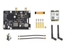   PCIe–M.2 E Key adapter PoE funkcióval a Raspberry Pi 5-hez, kompatibilis az NGFF (M.2 E Key) vezeték nélküli hálózati kártyával és a Raspberry Pi 5 PCIe HAT-tal