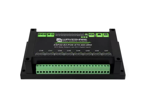 Ipari 8 csatornás ESP32-S3 WiFi relé modul, beépített izolált RS485 interfész, beépített Xtensa 32 bites LX7 kétmagos processzor, többszörös izolációs védelmi áramkörökkel, 8 digitális bemenettel és PoE interfésszel Ipari 8 csatornás ESP32-S3 WiFi relé modul, beépített izolált RS485 interfész, beépített Xtensa 32 bites LX7 kétmagos processzor, többszörös izolációs védelmi áramkörökkel, 8 digitális bemenettel és PoE interfésszel