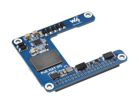 Power Over Ethernet HAT (H) Raspberry Pi 5 / CM 5, 5V 5A kimenethez, támogatja a 802.3af/at hálózati szabványt, izolált kapcsolóüzemű tápegység, Raspberry Pi 5 PoE HAT