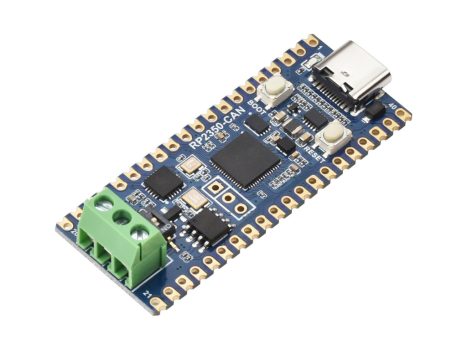 Waveshare RP2350 CAN fejlesztőkártya, Raspberry Pi RP2350A alapú, kétmagos és két architektúrájú mikrokontroller, beépített XL2515 CAN vezérlő