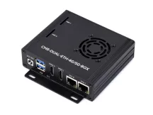   Kettős Ethernet-alaplap a Raspberry Pi CM5 -höz fém házzal, 4G/5G-modul támogatással, két 4K-kijelzőkimenettel és két MIPI-interfésszel, beépített 40 tűs GPIO-csatlakozóval és két USB 3.2 Gen1-porttal, valamint PoE-modul támogatással