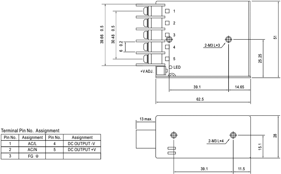 Mean Well Power Supply 3.3V 3A