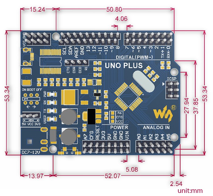 UNO PLUS, továbbfejlesztett Arduino-kompatibilis UNO 